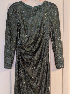 Sparkly sequin green dress